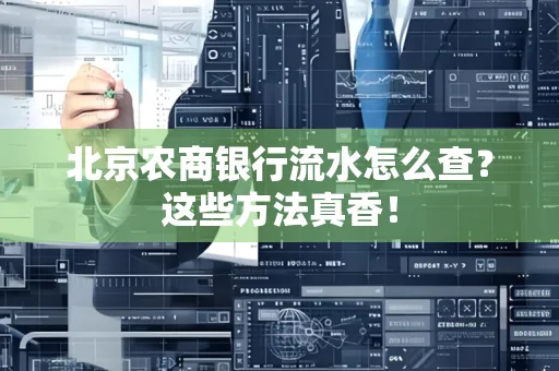 北京农商银行流水怎么查？这些方法真香！