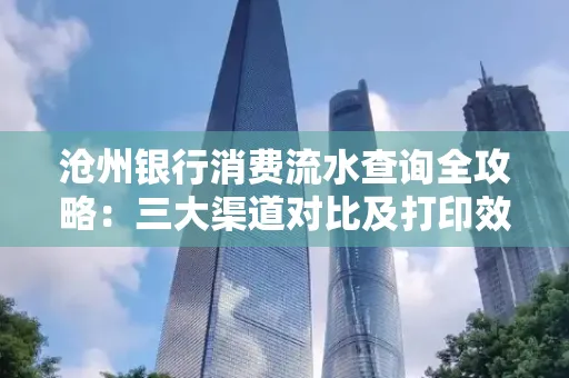 沧州银行消费流水查询全攻略：三大渠道对比及打印效率实测