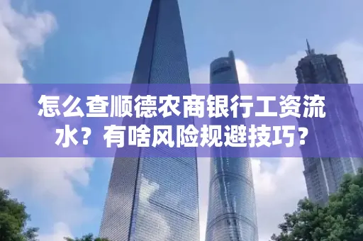 怎么查顺德农商银行工资流水？有啥风险规避技巧？